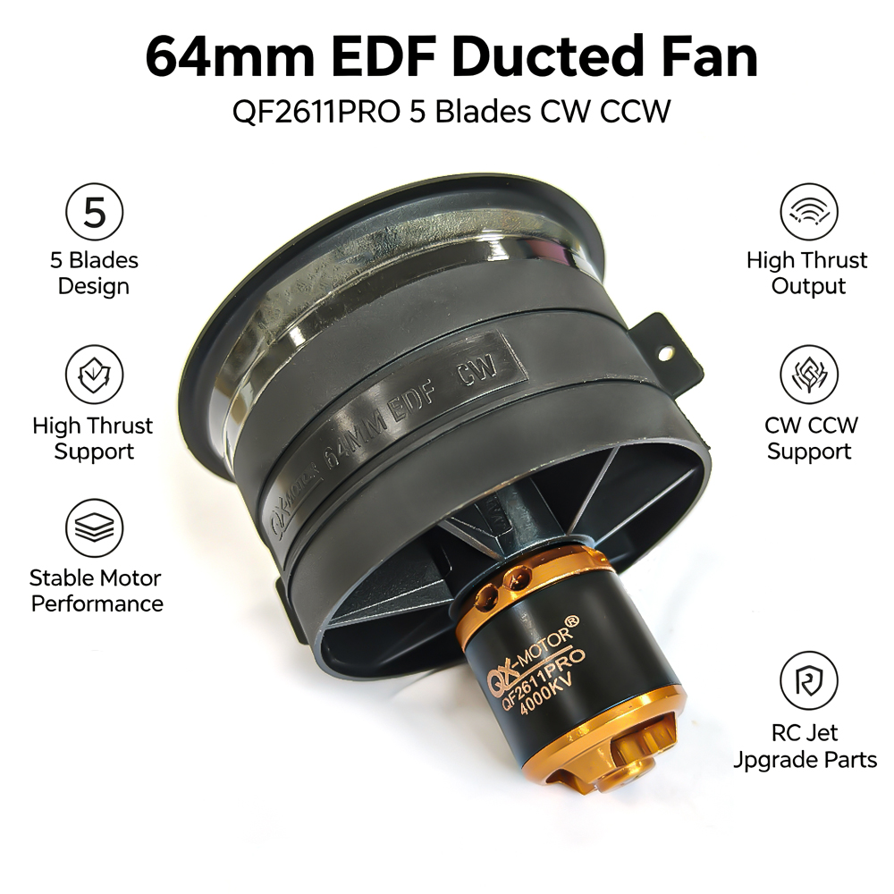 QX-MOTOR 64mm EDF 5 Blades Duc - Rc Helicopter Blade review and price